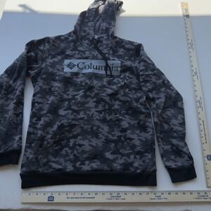 COLUMBIA mens hoodie camo sweatshirt black/gray size small # 150 TimothyB